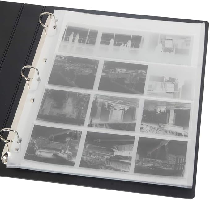 eTone Archival Storage Sheets 120 Negative Page Preservers Sleeves with Film Album Ring Binder(50x120)