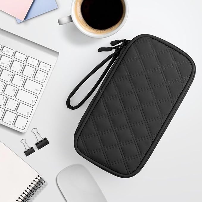 COOTHINE USB Flash Drive Holder Case, Portable Storage Bag Organizer for Samsung/Sandisk Memory Stick/Thumb Drive/Jump Drive/SD Card, with 18 Slots (Black)
