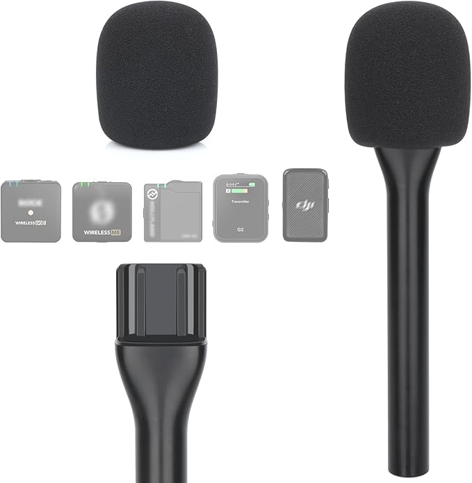 YOUSHARES Interview Microphone Handheld Adaptor for Rode Wireless Go II/Wireless PRO/Wireless ME/DJI Mic/DJI Mic 2