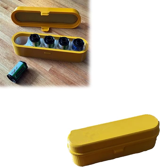 Film Canister Case - Compact Retro Storage Box - Up to 5 Rolls of 35mm - Secure Snap Closure for Vintage Style Film Protection