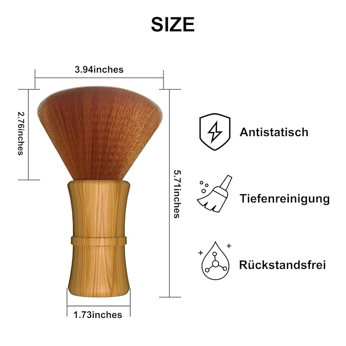 Vinyl Record Cleaning Brush Anti-Static Bristles Soft Wood Handle Brush for LP Turntable Dust Removal, Phonograph Needle, CD