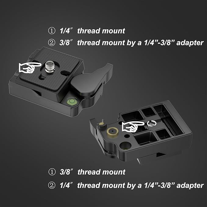 SIOTI 323 RC2 Quick Release Plate Adapter, Rapid Connect Adapter with Quick Release Plate for Manfroto Monopod, Manfroto Tripod, or Other Ball Head and Tripod