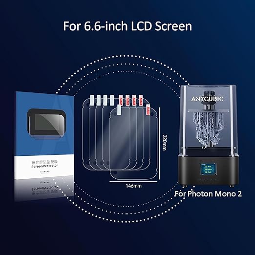 Anycubic Photon Mono 4K LCD Protective Film - 5Pcs for 4K 6.23inch SLA UV Resin 3D Printers - Thickness 0.1mm (NOT for Mono 2K)