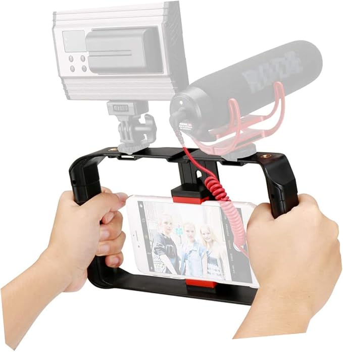 Artibetter Smartphone Radio Rig Filmmaking Holder Hand-held Phone Stabilizer for Video Phone Frame Led Light Microphone Mount