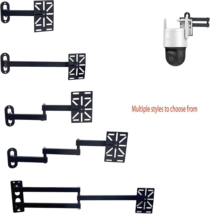 NVRTTRR Movable L-Shaped Dome Camera Bracket, Used for Wall-Mounted Installation of Security Dome Cameras, Camera Installation, (Movable L-Shaped Bracket + Wall-Mounted Bracket) (7.8in+7.8in)