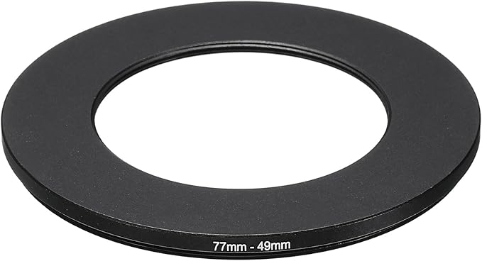 PATIKIL 77mm-49mm Metal Step Down Ring, Camera Lens Filter Adapter Ring Aluminum Filter Adapter Ring for Camera Lenses Hood, Black