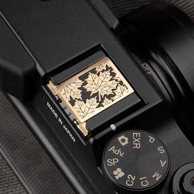 DBZZ Leaf Camera hot Shoe Cover and Camera Shutter Button for Nikon zf for Fujifilm X-T5 X-T4 X-T3 X-T30 II X-T20 X100VI X100V X100 X-PRO3 X-PRO2 X-S20 X-S10 (Brass Leaves Cover)