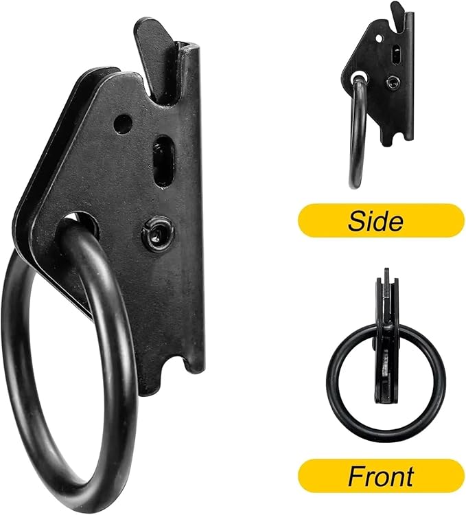 Cargo Steel E-Ring Tie Down Hooks 4PCS Tie Down Accessories - E Track O-Ring Anchors (Trailers/Trucks) for E-Track Rail/Single System