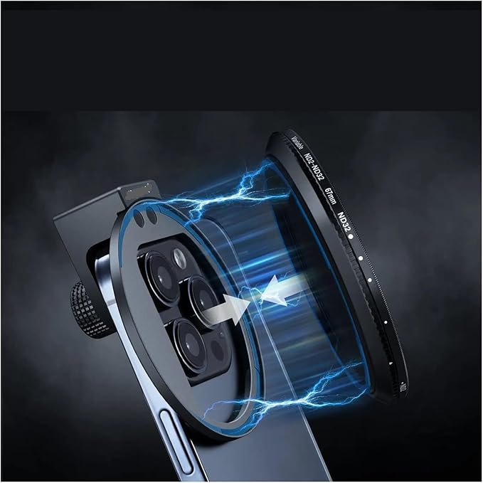 Clip On 67mm ND2-32 Magnetic Phone Lens ND Filter Kit with Cold Shoe