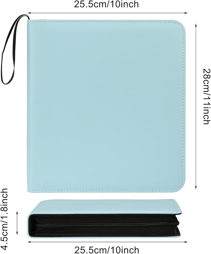240 Pockets Portable Binder Photo Album Book For i-Type Square Polaroid Photos and Instax Wide Film Pictures (Sky Blue)