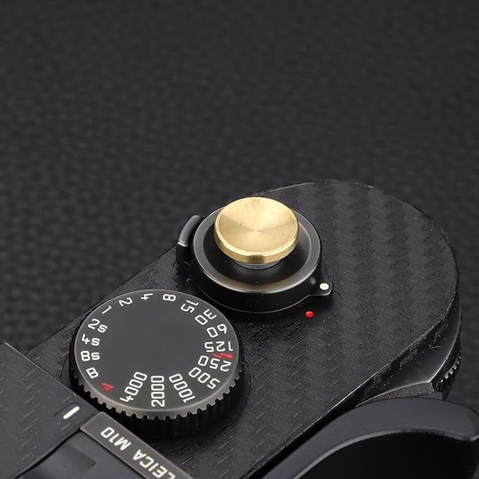 Metal Shutter Release Button for Fujifilm X-E4 X-E2 X-E2S X-E3 X-T2 X-T3 XT5 X-T30 X-T20 X-Pro1 X-Pro2 X100V X100T X100S X100F and Lei-ca M8 M9 M10 M-10p M-240P M9-P Concave Surface Golden