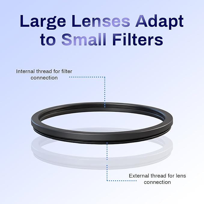 82-67mm Step Down Ring Adapter Filter, Metal Lens Filter Adapter Ring Stepping Rings CNC Machined for DSLR Cameras Fits 82mm Lens to 67mm UV/ND/CPL Filters & Threaded Camera Parts