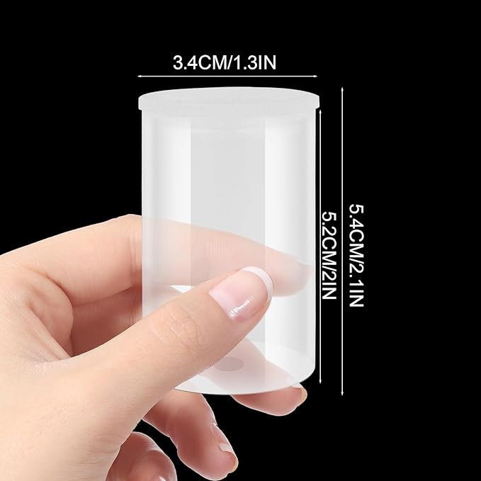 BUWUSMU 120 Pcs film canisters with caps, Canister Holder, 33 mm Empty Camera Reel Containers Storage Containers Case with Lids for Small Accessories Fish Hook Film Beads (Clear)