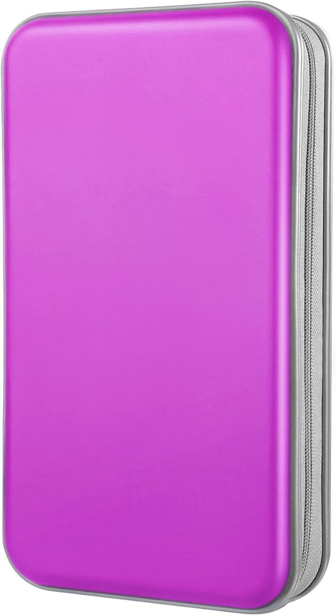 DVD Case, Bivisen CD Case Holder Wallet Binder 96 Capacity CD/DVD Cases Storage Holder Binder Organizer Wallet Book for Car Home Travel (Puple)