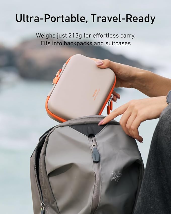 TELESIN DisAdv Carrying Case for DJI Osmo Action 6 and Official Accessories, Waterproof Hard Carrying Bag for Camera Batteries Filter Mount, DJI Osmo Case Hard Shell Action Camera Bag, Grey