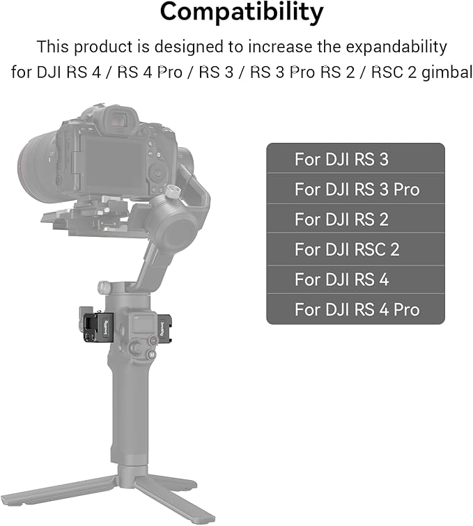 SmallRig NATO Clamp Accessory Mount for DJI RS 5 / RS 4 Mini/RS 2 / RSC 2 / RS 3 / RS 3 Pro/RS 3 mini/RS 4 / RS 4 Pro Gimbal - 3025