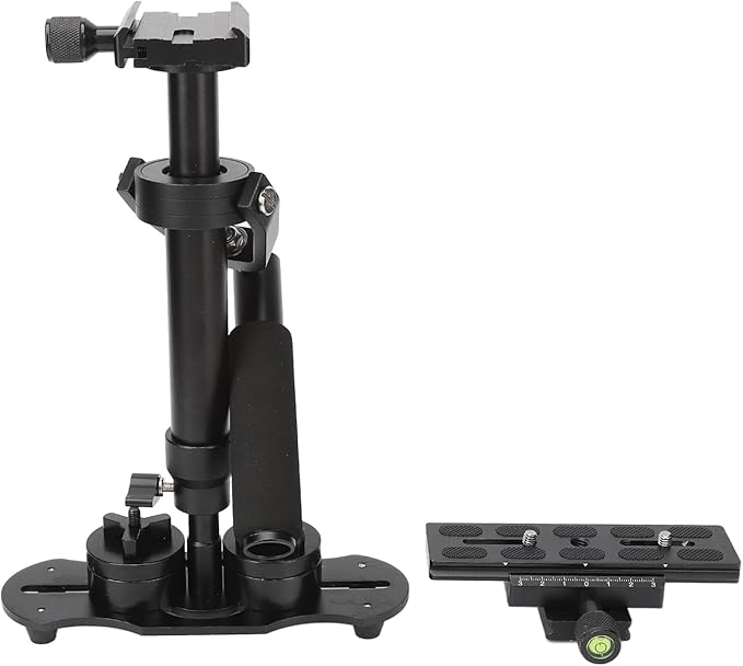Video Camera Stabilizer, SLR Handheld Camera Anti Shake Stabilizer with Height Adjustable Balance Bar, 3 Axis Quick Balancing for DSLR Camcorder Smartphone