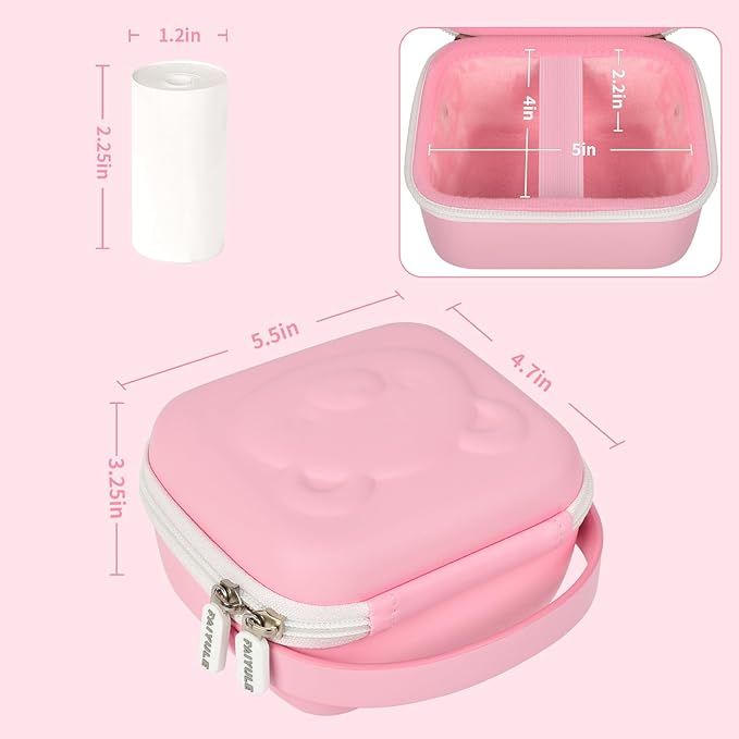 Kids Instant Print Camera Case with 3 Rolls Prints Paper Compatible with ESOXOFFORE for Dylanto for DUDUDRAGON for GKTZ for ETIKEZ for Dafotil for Careenoah Toddler Digital Cameras(Bear design)