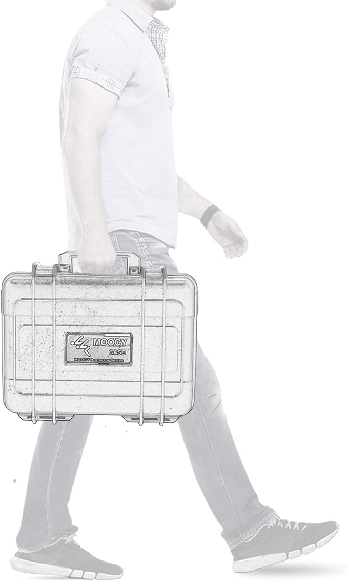 MOOCY 10" Small Hard Case with Customizable Foam Insert, 10.8x8.6x3.7 - Watertight Airtight Crush-Resistant Case for Pistol, Camera, Microphone & Electronics