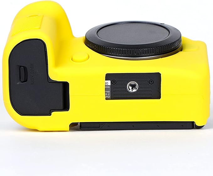Professional Secure Silicone Camera Case Cover Housing Body Skin for Canon EOS R6 Full-Frame Mirrorless Camera (Yellow)