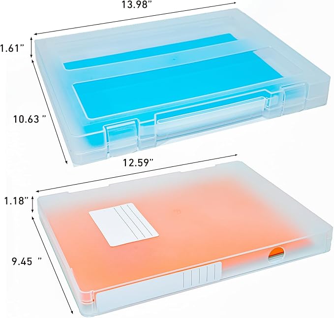 Mickiewicz 8 Packs Paper Storage Boxes, Plastic Multi-Purpose Thick Scrapbook Storage Box for Office,Craft or Art Supplies, 8.5 x 11 Plastic Portable Project Case for US letter Size and A4 paper