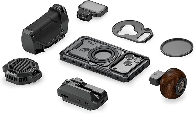 Tilta Khronos Ultimate Kit Compatible with iPhone 17 Pro – Space Gray | Focus PD Handle with Battery | USB-C Hub with HDMI & ARCA Plate | Cooling Module | 58mm ND Filter Tray | LED Light