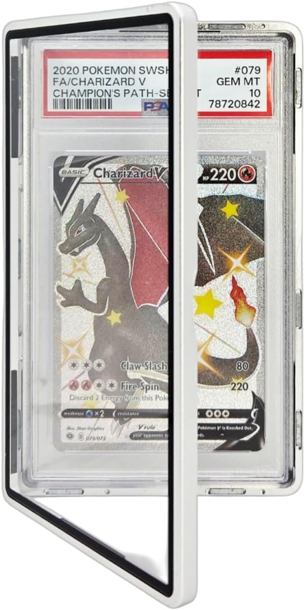 Metal PSA Slab Bumper Case UV Resistant- Safeguard Stackable Magnetic Aluminum Metal Case For Graded Cards (Metallic Silver)