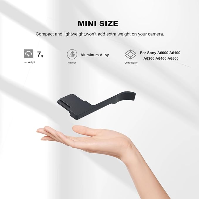 Thumb Grip Compatible with Sony A6000 A6100 A6300 A6400 A6500 Camera,Metal Camera Thumbs Up Rest Hand Grip