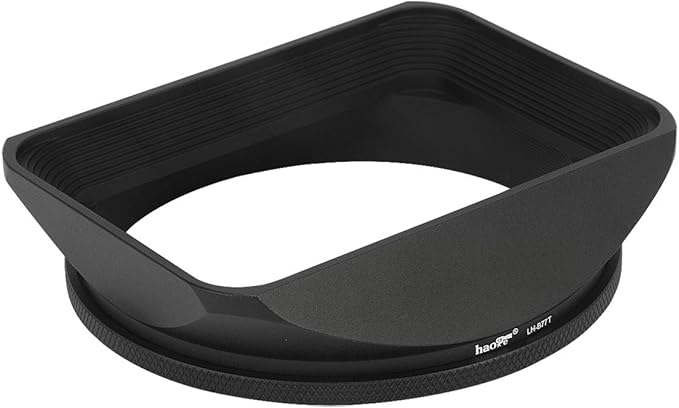 Haoge 77mm Square Metal Screw-in Mount Lens Hood Shade with Cap for 77mm Canon Nikon Sony Leica Leitz Carl Zeiss Voigtlander Nikkor Panasonic Fujifilm Olympus Lens and Other 77mm Filter Thread Lens