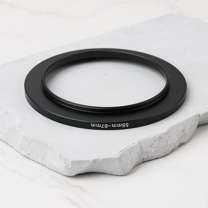 The Lord of the Tools 2Pcs Camera Filter Ring Adapter 55mm-67mm Aluminum Step-Up Ring Adapter for DSLR Lenses and ND UV CPL IR Filters