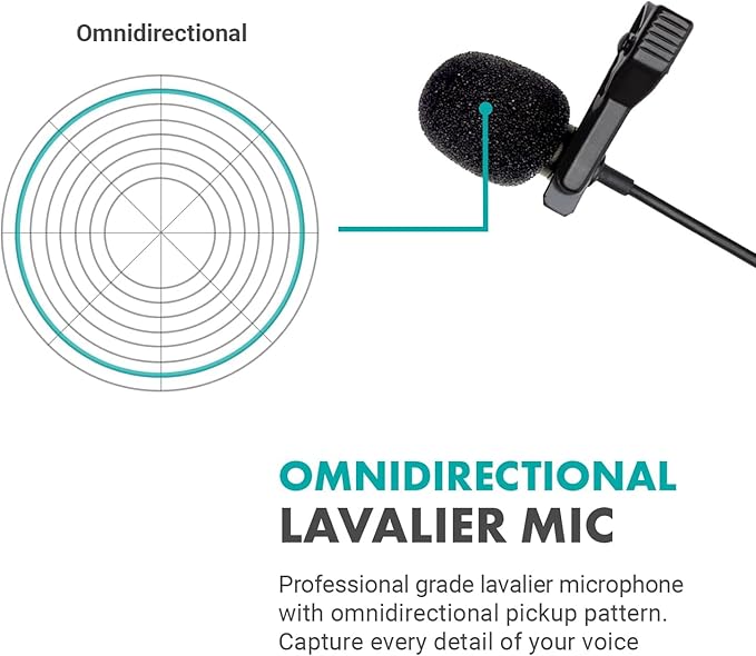 Movo WMX-1-UL-DUO Wireless Lavalier Microphone for Computer, Smartphones, and Tablets- Wireless USB & USB-C Receiver, Transmitter, and Omnidirectional Lav Mic