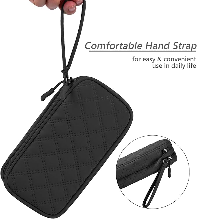 COOTHINE USB Flash Drive Holder Case, Portable Storage Bag Organizer for Samsung/Sandisk Memory Stick/Thumb Drive/Jump Drive/SD Card, with 18 Slots (Black)