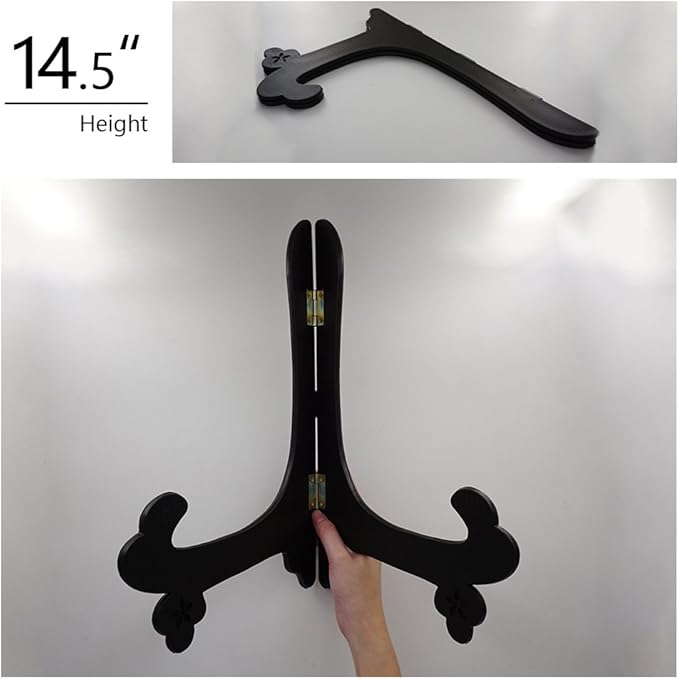 Artliving Black 14.5" Tall Wood-like Plastic Easels Display Stands Large Picture Frame Stand Holder-Set of 2
