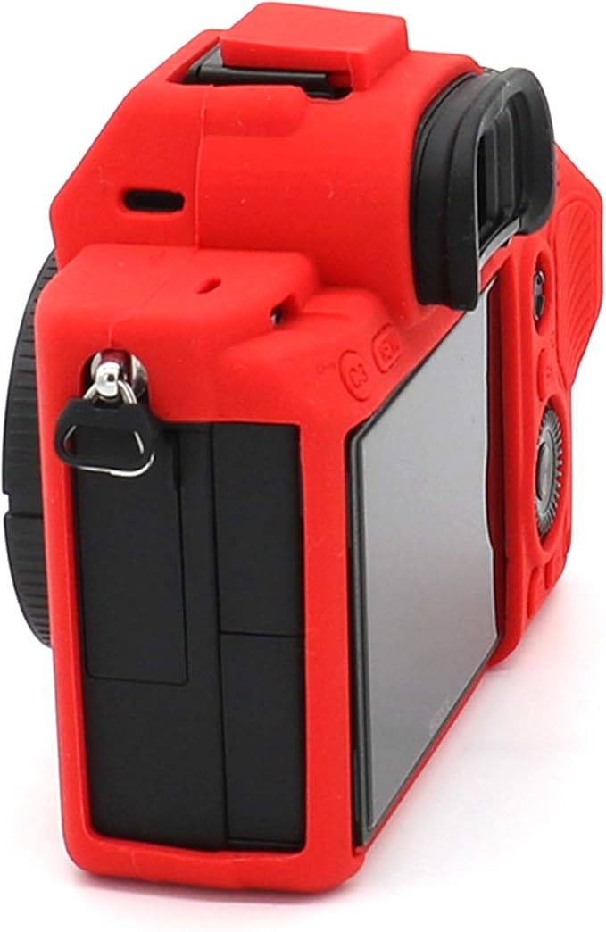 Professional Secure Soft Silicone Camera Case Bag Housing Rubber Body Skin for Sony Alpha A7iii a73 A7R3 A7Riii a7R Mark III a7 Mark III Digital SLR Camera Protective Case (Red)