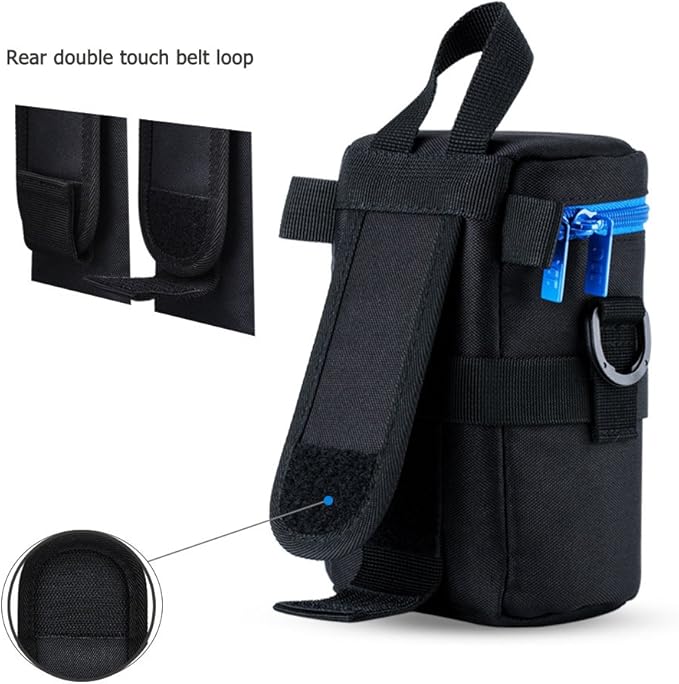 JJC Deluxe Lens Case Pouch for Canon EF 75-300mm f4.5-5.6/EF 24-105mm f4L/EF 16-35mm F4L/RF 75-300mm f4-5.6,Nikon AF-S 24-70mm f2.8/16-35mm f4G/70-300mm f4.5-6.3G & More Lens below 3.15" x 6.1"(D x L)