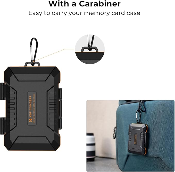 K&F CONCEPT 29 Slot Memory Card Case, Carrying Case for SD, CF, CFexpress, Micro SD, Nano SIM & Micro SIM Cards