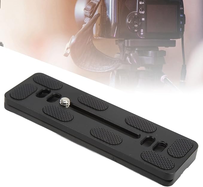 Quick Release Plate with 1/4 Inch Screw and D Ring Screw, Arca Swiss Standard Camera QR Plate for Tripod Ball Head, Aluminum Alloy with Anti - Slip Rubber Pads (120mm)