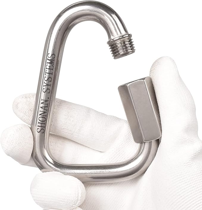 SHONAN Delta Quick Link Large Stainless Steel 4.1 Inch Triangle Chain Links Heavy Duty Triangle Carabiners Marine Grade, 1 Pack, 2517 Lbs Capacity