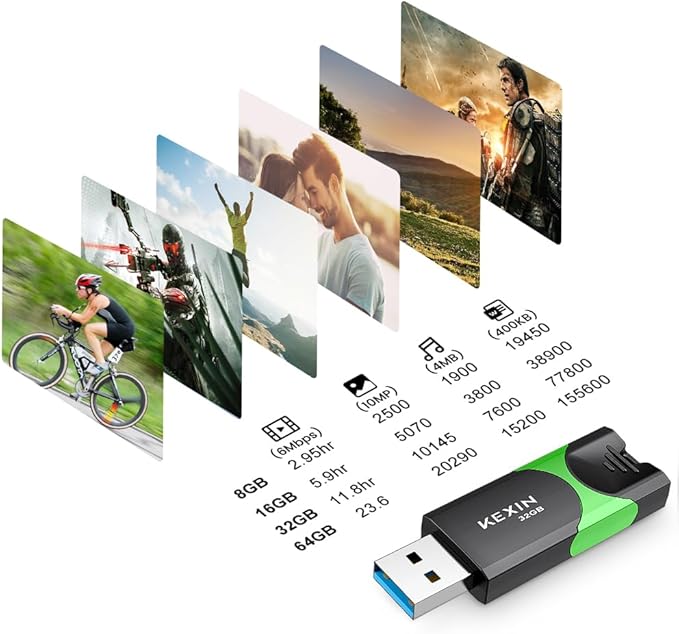 KEXIN 10 Pack 32GB Flash Drive USB 3.0 Flash Drive 32G Thumb Drive 3.0 USB Drive Bulk Jump Drive Swivel Pen Drive with LED Indicator 32G 10Pack Black+ Green
