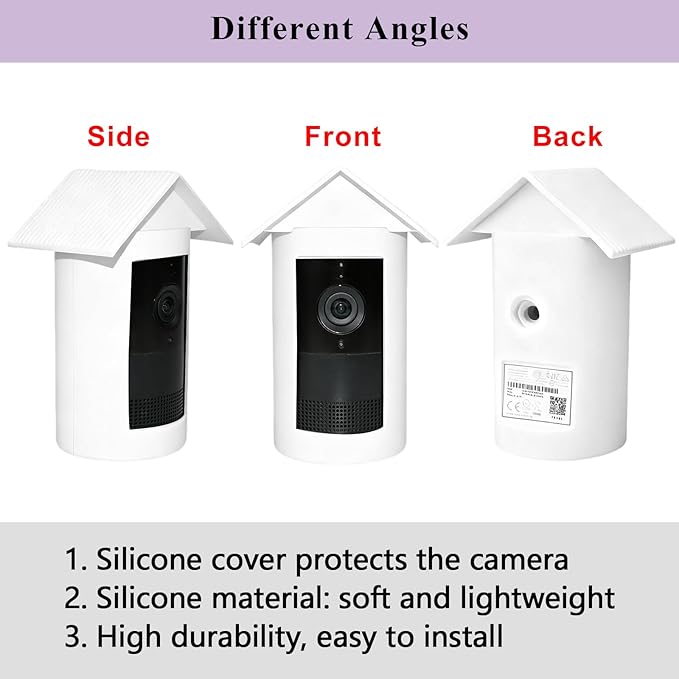 Silicone Cover Compatible with Ring Outdoor Cam Plus(2025 Release),Soft Waterproof & Snowproof Silicone Case,UV & Heat Resistant Sun Rain Shade,White
