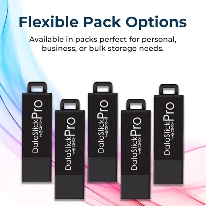 Centon Electronics MP Valuepack USB 3.2 Gen1 DataStick Pro Flash Drive, 32 GB, 10 USB Flash Drives, 10 Pack, Black