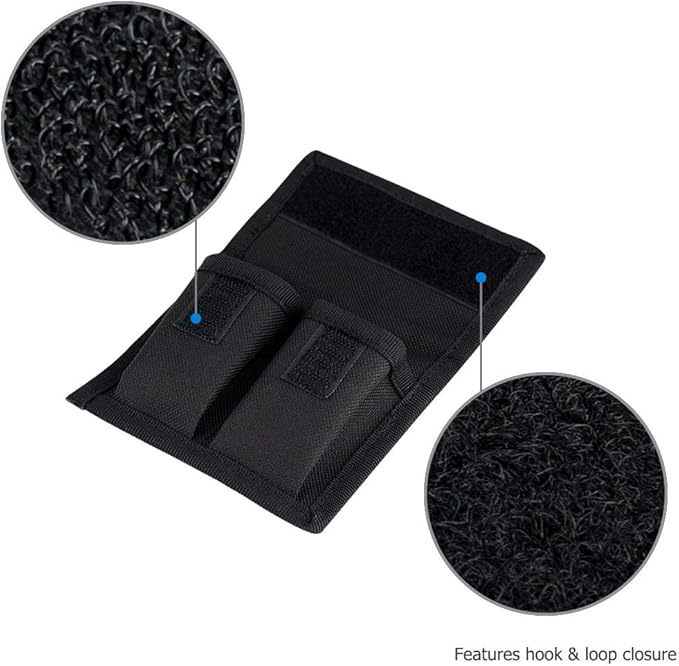 Camera Battery Pouch Holder Case for 2 PCS Sony NP-F550 NP-FW50 NP-FZ100 NP-BX1 Canon LP-E6 LP-E8 LP-E10 LP-E12 LP-E17 Fuji NP-W126 Nikon EN-EL14 EN-EL15 with Zipped Pocket to Store SD TF XQD CF Cards