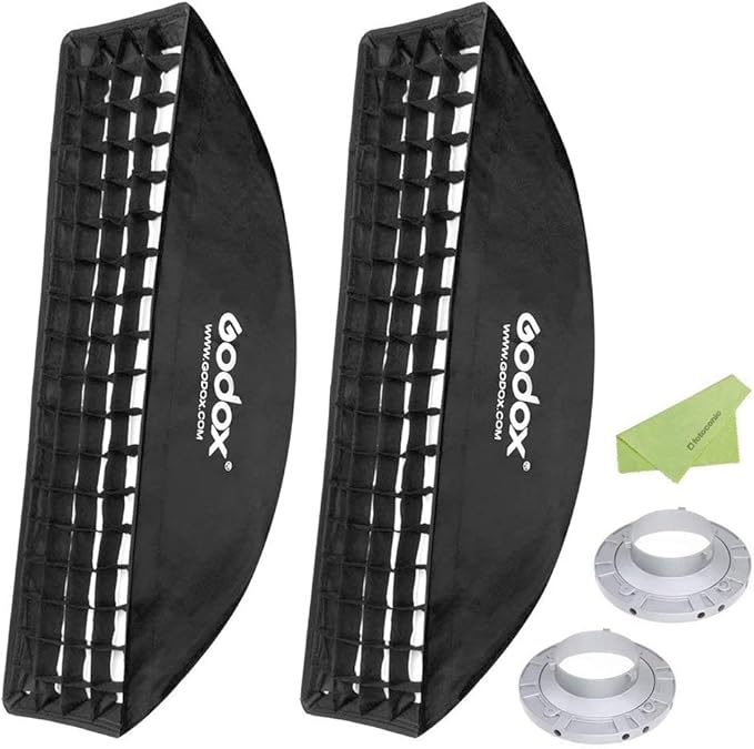 Godox 9"x 35" 22x90cm Honeycomb Grid Softbox with Bowens Mount Speedring for Photo Strobe Studio Flash Light [2-Pack]