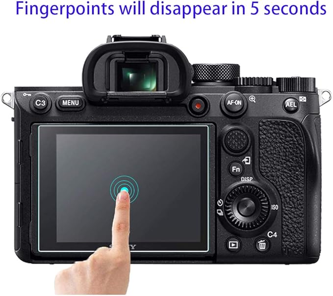 Screen Protector for Sony Alpha 7V 7 V 7R V A7V A7 V 7RV A7R V A7RV A7R5 Camera (for Accessories) with Hot Shoe Cover,HUIPUXIANG 0.3mm High Definition 9H Hardness Optical LCD Premium Glass Protective Cover [3+1 Pack]