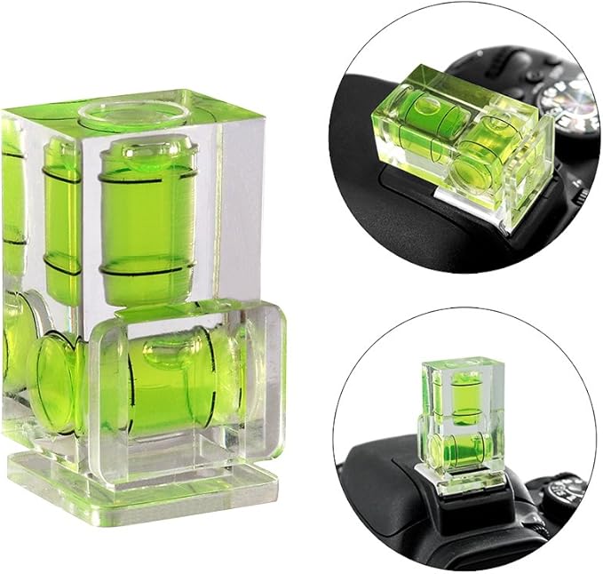 Camera Level Hot Shoe Level Hot Shoe Bubble Cover Combo Pack 3 Axis 2 Axis 1Axis Compatible with Nikon, Olympus, Pentax Digital and Film Cameras-4 Packs