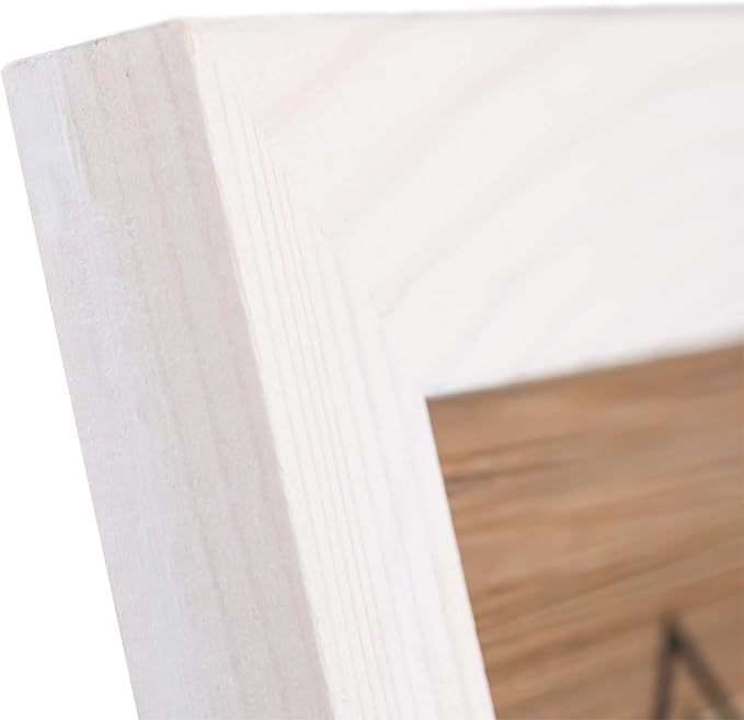 Rustic Wooden Picture Frame 4x6 Inch - 100% Natural Eco Distressed Wood and Real Glass - Made for Wall and Table Top Display - White
