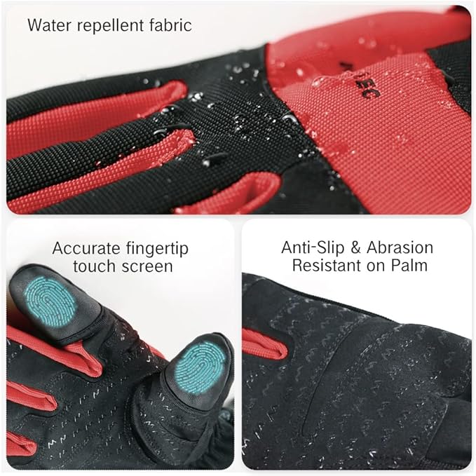 MOUNT TEC Men's Flexible Ideal for Ice Fishing,Photography,Hunting Gloves with 3M Thinsulate Waterproof Windproof Touchscreen Gloves