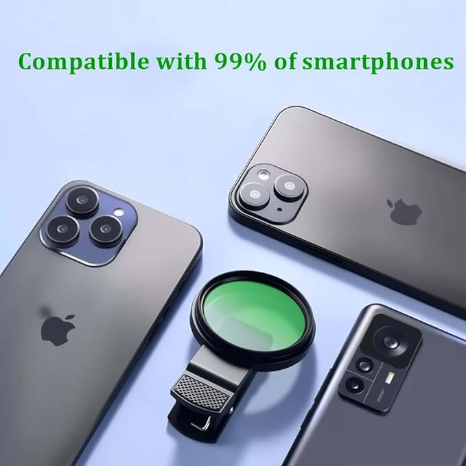 CPL Polarizing Filter for Phone,52mm Camera Lens Filter with Lens Clip Compatible for iPhone 14 Pro Max 13 Pro Max 13 Mini 12 11 X XS Max Samsung Galaxy