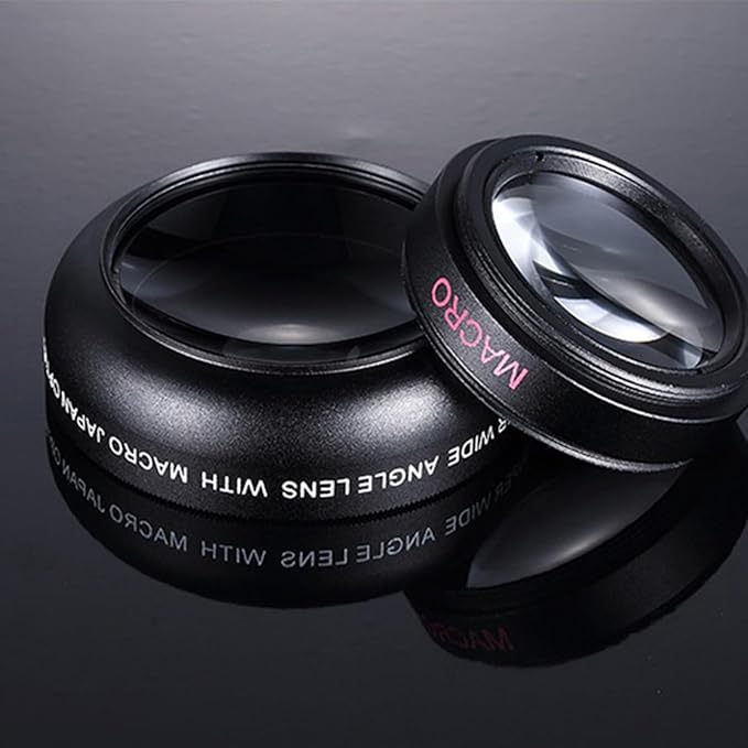 Clip On Phone Lens – 0.45x Wide Angle 15x Macro, Durable ABS Aluminum Alloy Build, Optical Lens Attachment, Compact Portable Design | Perfect for Smartphone Photography Macro Shots Landscape Travel