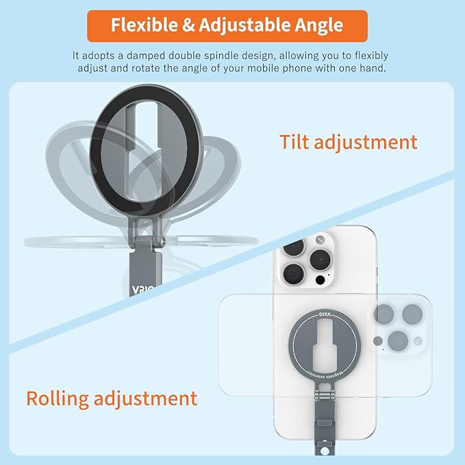 VRIG Phone Tripod Holder Mount for MagSafe,Aluminum Tripod Mount Adapter with 1/4”-20 & Cold Shoe for Video Recording for iPhone 17 16 15 14 13 12 Pro Max Plus Series